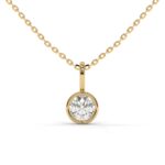 Round Lab-Grown Diamond Bezel Pendant