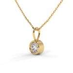 Round Lab-Grown Diamond Bezel Pendant - Image 2