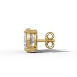 Oval Lab-Grown Diamond Basket-Set Stud Earrings W/ Claw Prongs - Image 3