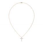 Round and Marquise Lab-Grown Diamond Cross Pendant - Image 5