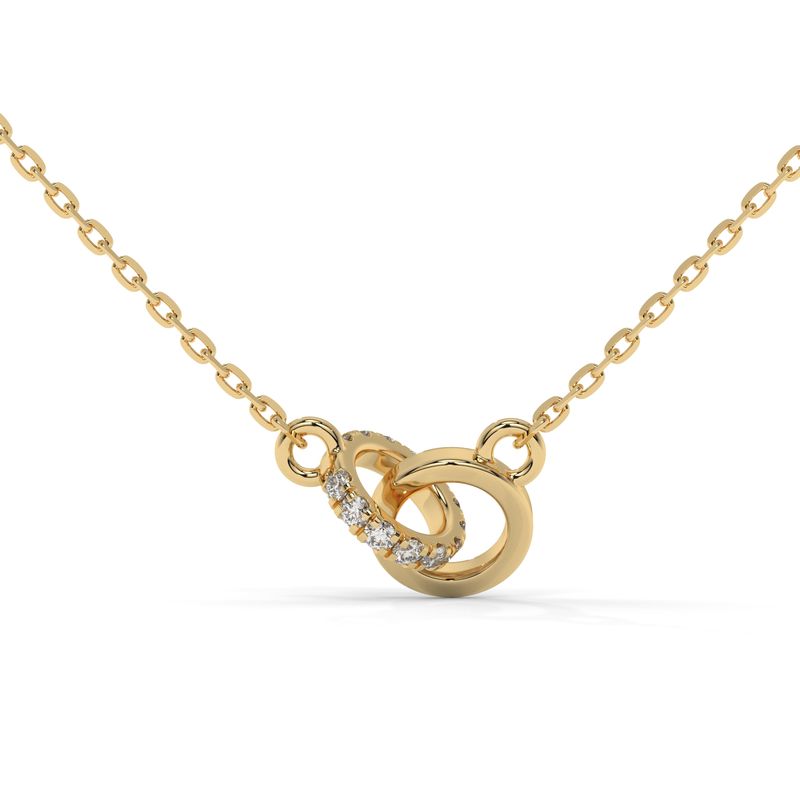 0.065 CTW Round Lab-Grown Diamond Double Hoop Pendant in 14K / 18K Gold Options