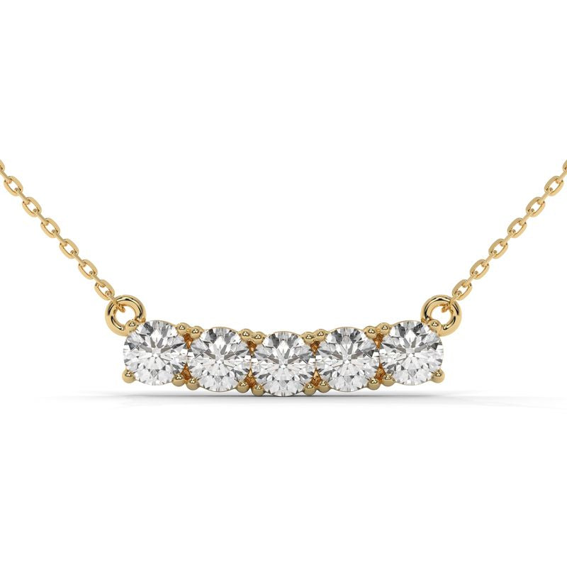 1.50 CTW Round Lab-Grown Diamond 5 Stone Pendant in 14K / 18K Gold Options 1.50 CTW Round Lab-Grown Diamond 5 Stone Pendant in 14K / 18K Gold Options