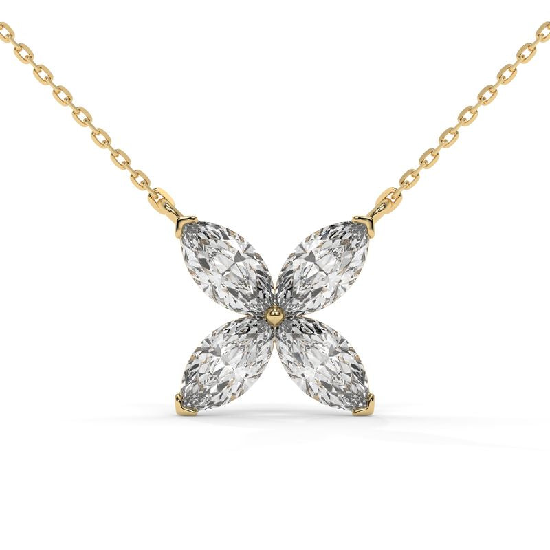 2 CTW Marquise Lab-Grown Diamond Butterfly Pendant in 14K / 18K Gold Options