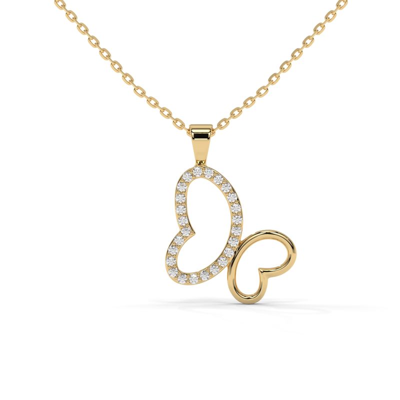 0.125 CTW Butterfly Diamond Necklace in 14K / 18K Lab-Grown Gold Options