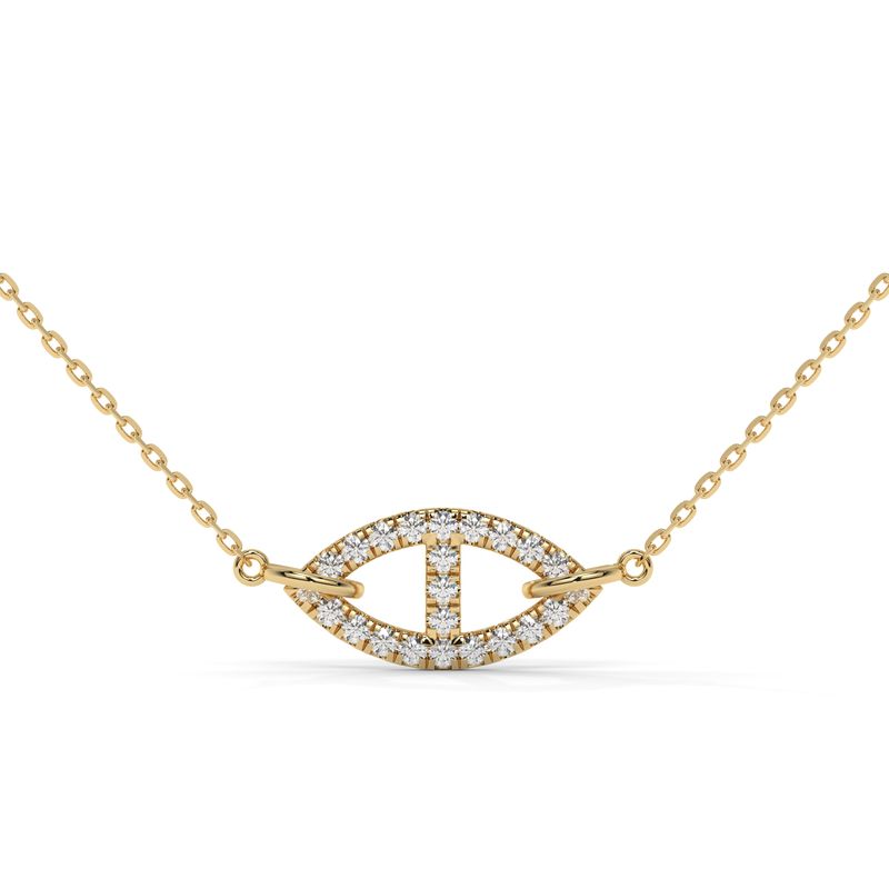 1 CTW Lucky Eye Pavé Round Lab-Grown Diamond Pendant in 14K / 18K Gold Options
