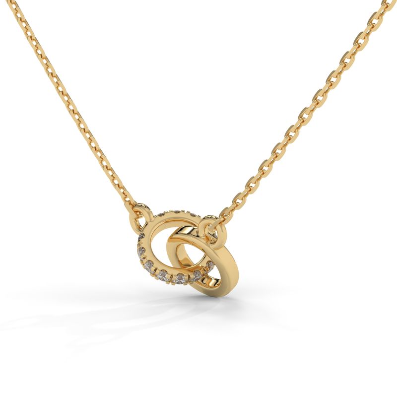 0.065 CTW Round Lab-Grown Diamond Double Hoop Pendant in 14K / 18K Gold Options