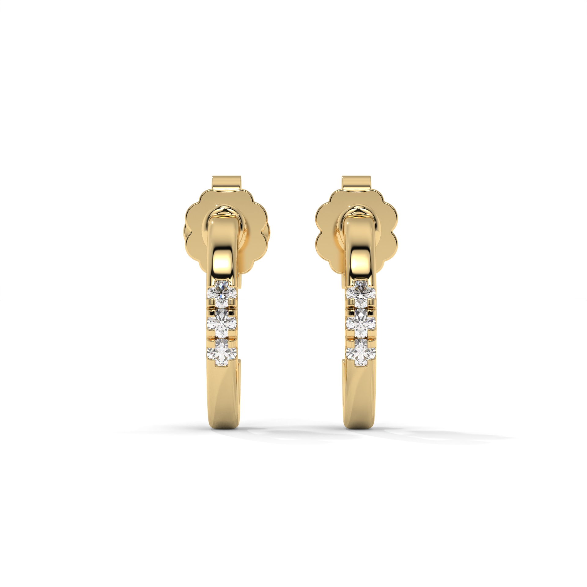 1 (1) Huggie Lab-Grown Diamond Pave Stud Earrings - Image 1