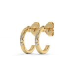 Huggie Lab-Grown Diamond Pave Stud Earrings - Image 2