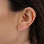 Hoop Lab-Grown Diamond Pave Stud Earrings - Image 5