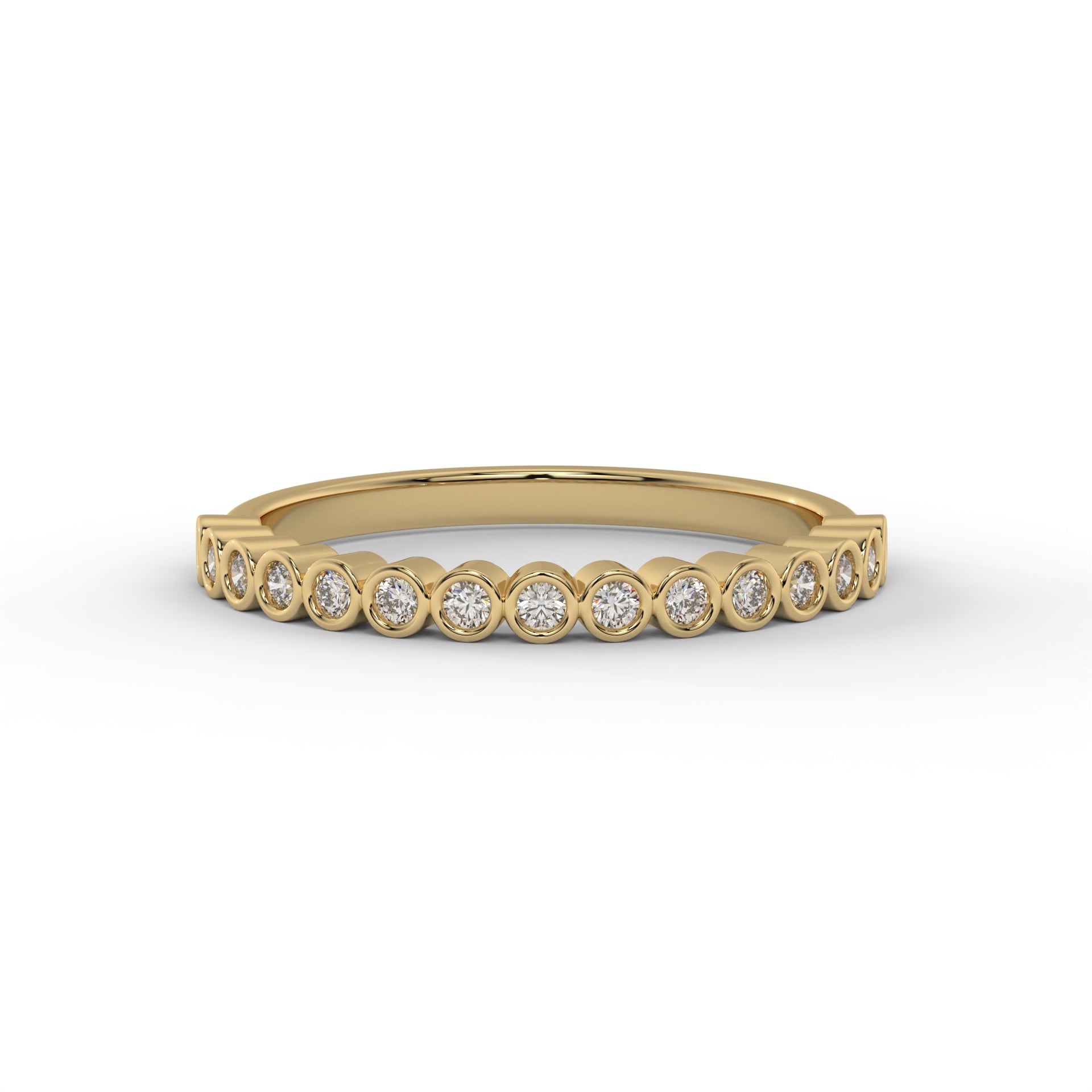 1.8MM Bezel Set Round Floating Lab Diamond Wedding Band – 14K Gold (.25CTW)