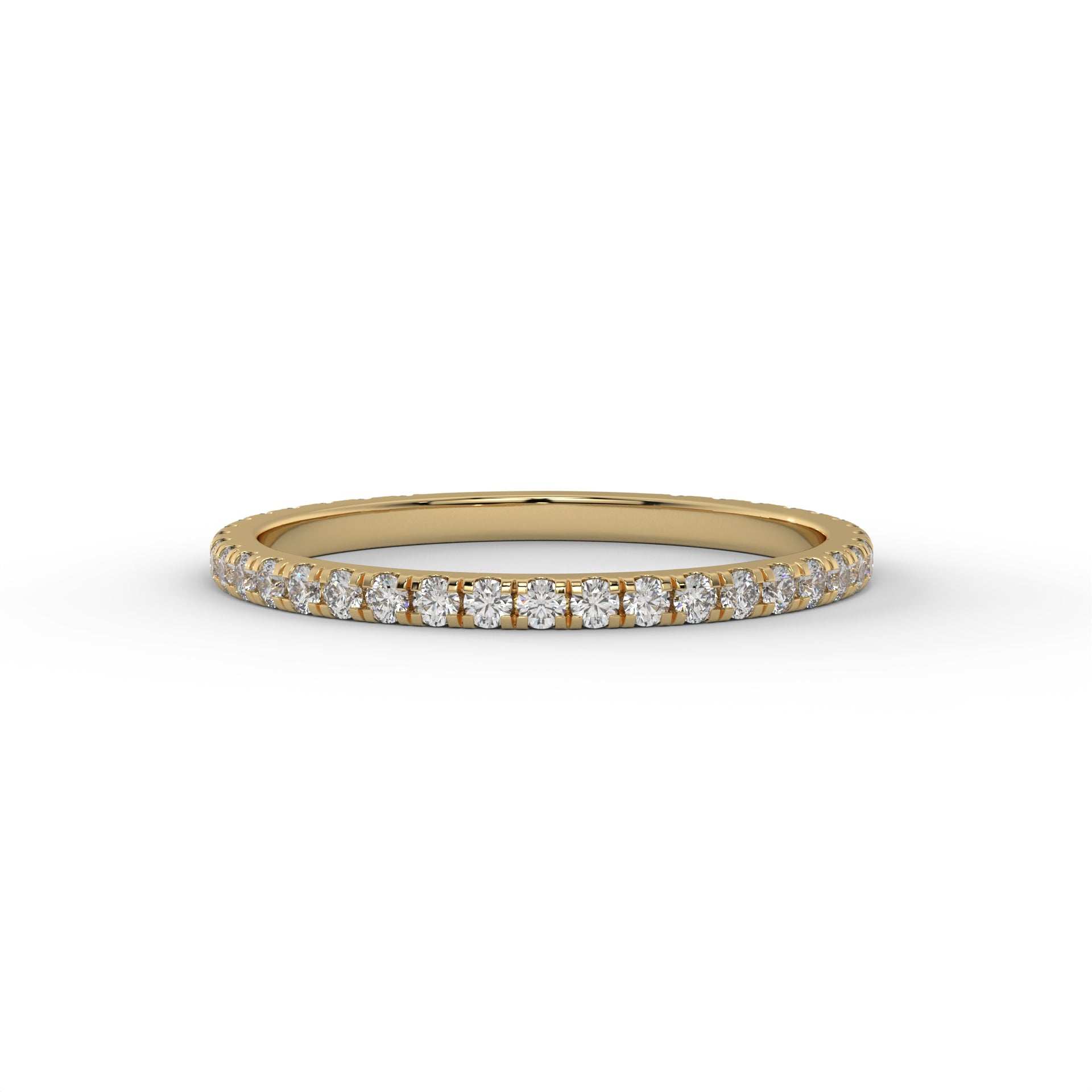 1.5MM 3/4 Pave Lab Diamond Wedding Band – 14K Gold (.28CTW)
