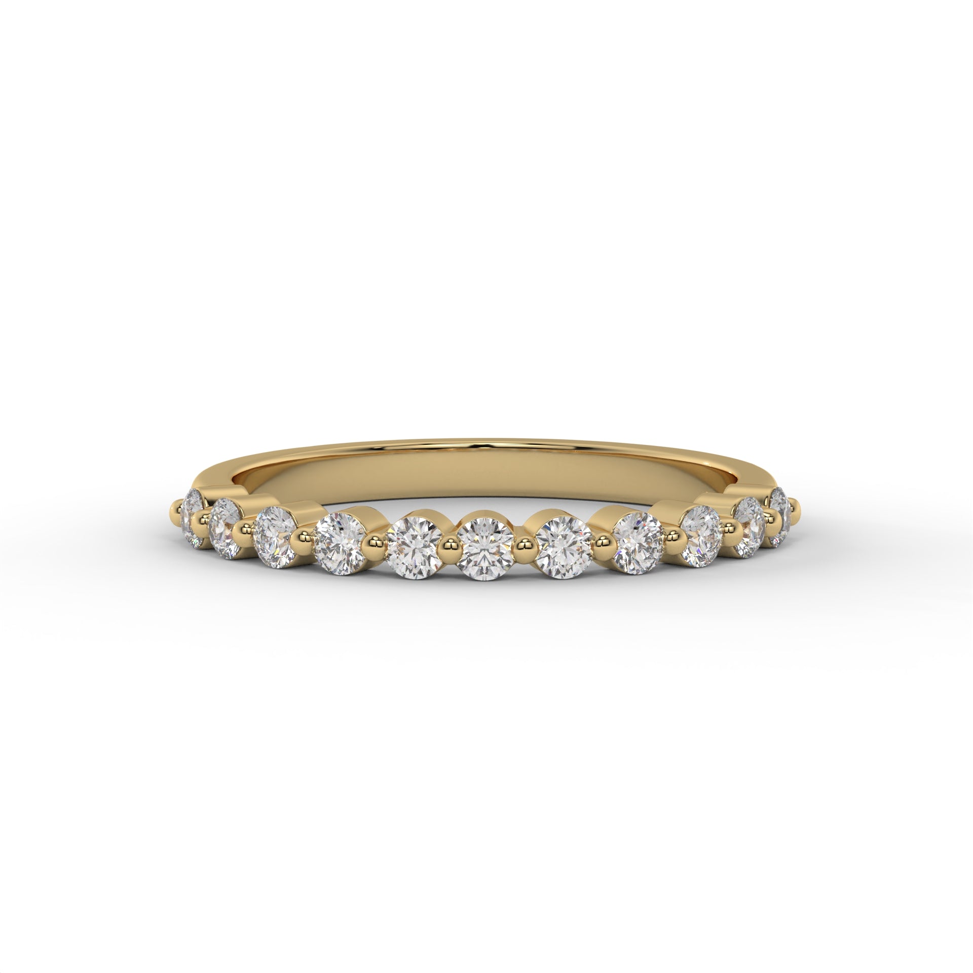 Half Floating Round Lab Diamond Wedding Band – 14K Gold (.33CTW)