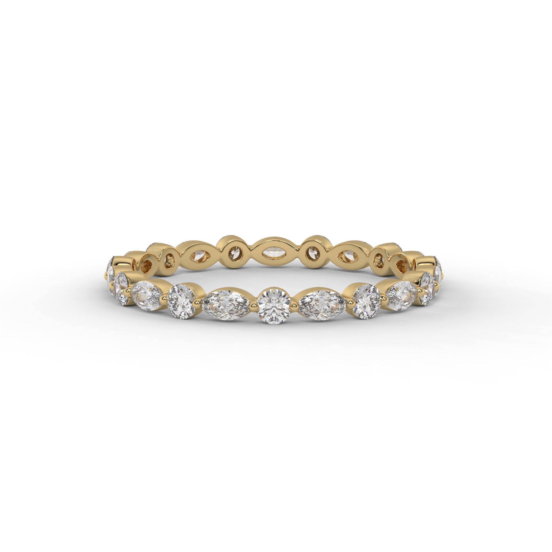 2MM Round & Marquise Floating Lab Diamond Eternity Band – 14K Gold (.65CTW)