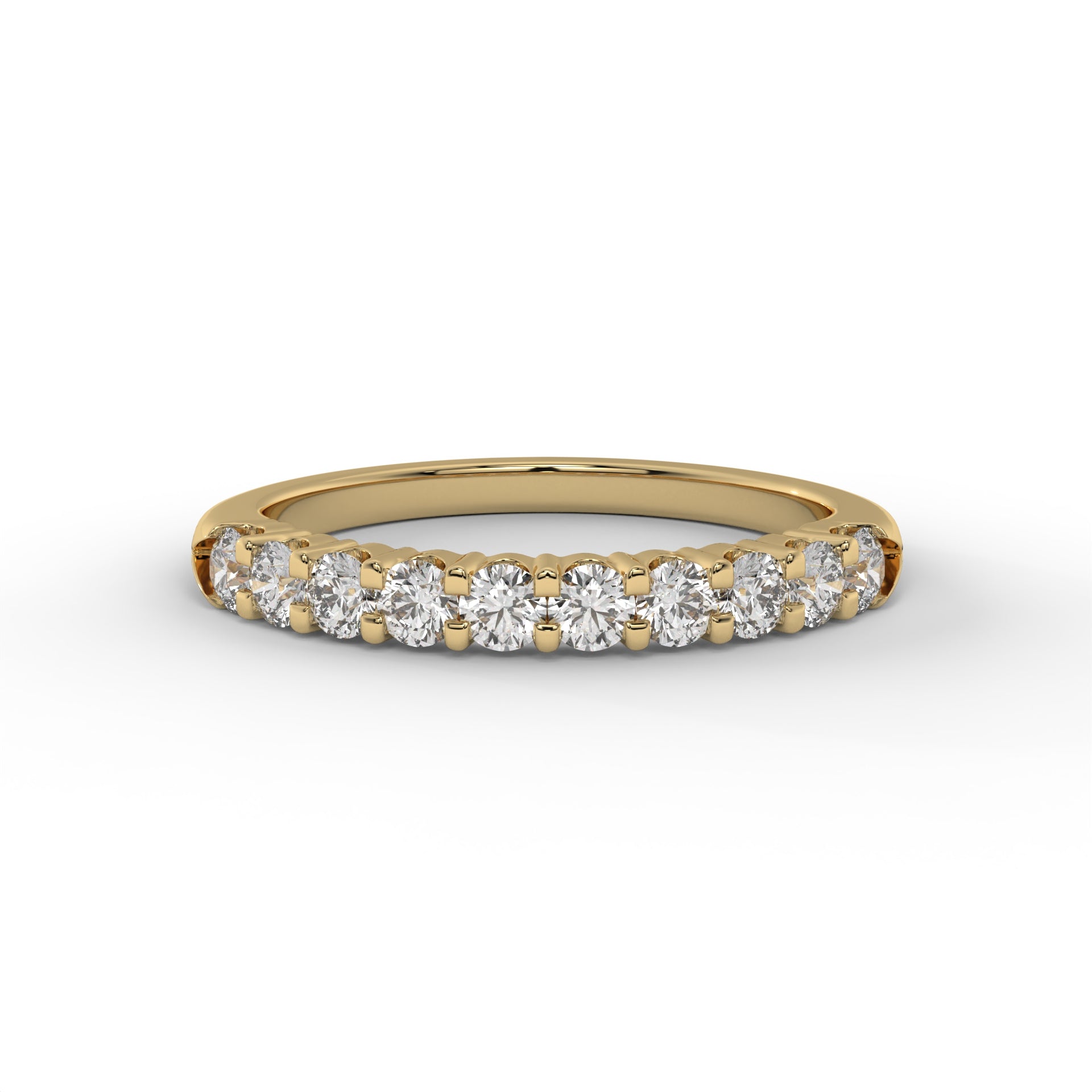 2.6MM Round Shared Prong Lab Diamond Wedding Band – 14K Gold