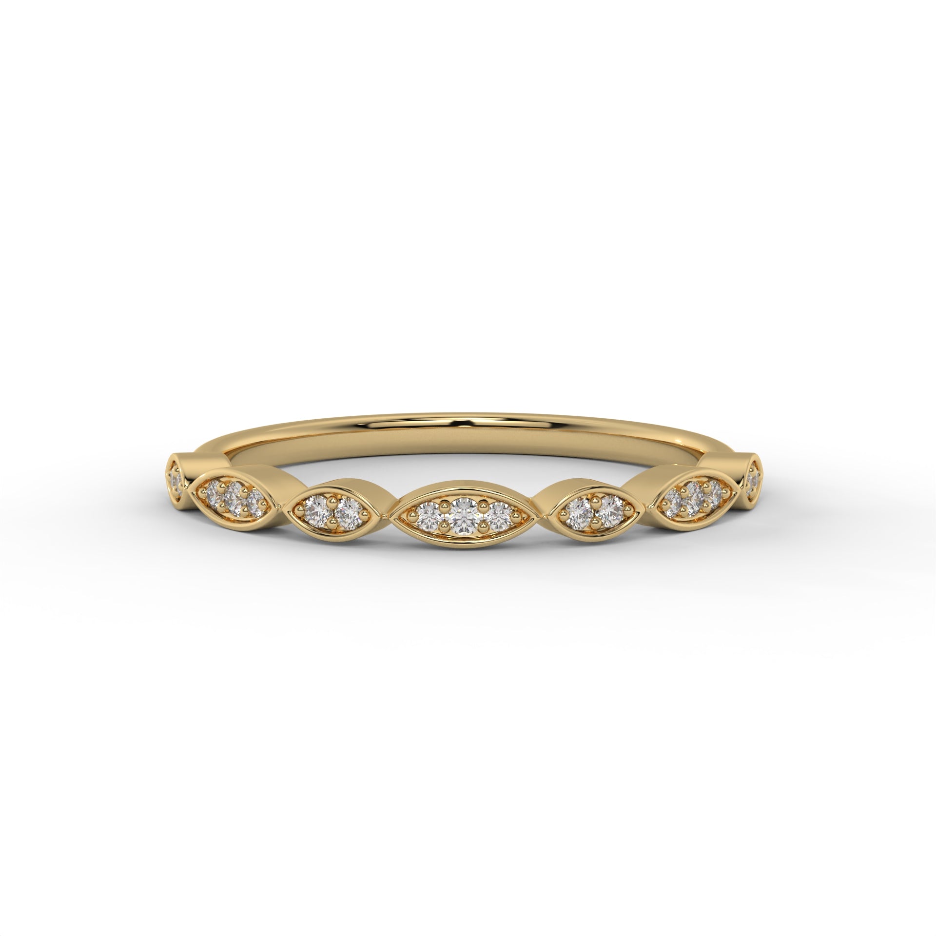 1.5MM Round Accent Lab Diamond Wedding Band – 14K Gold (.10CTW)