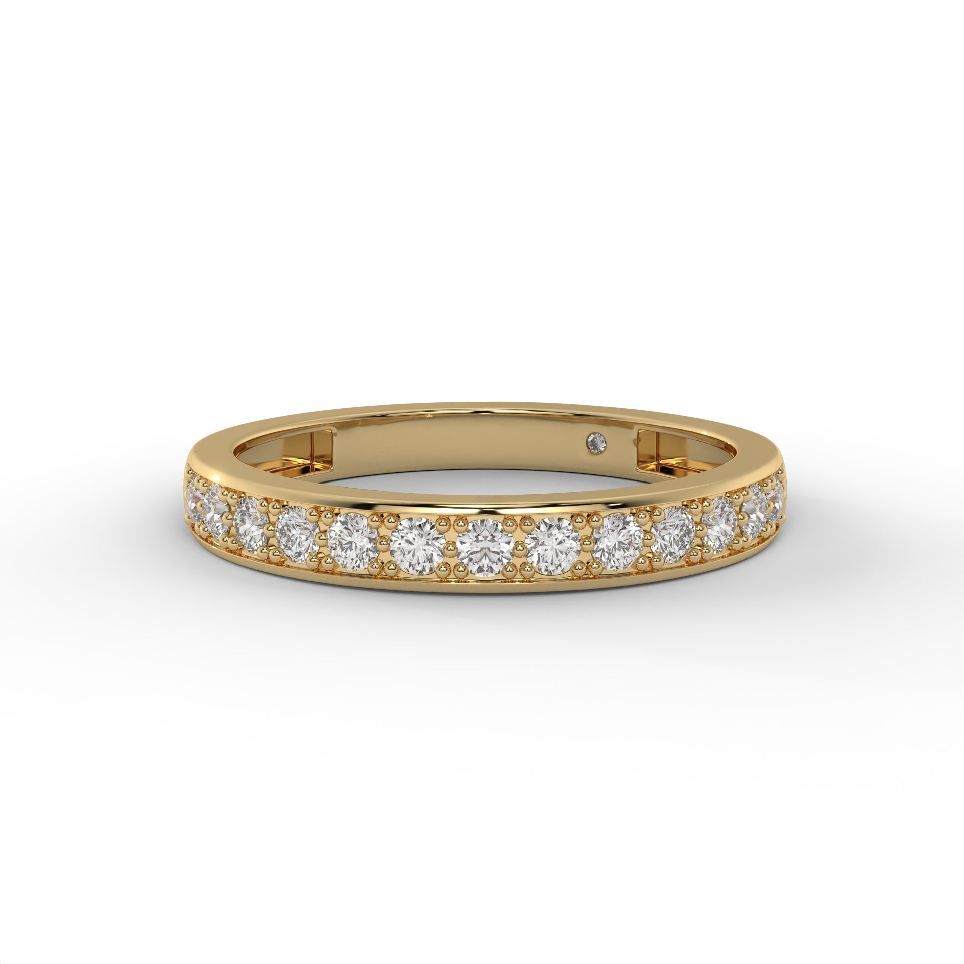 3MM Mill Grain Round Lab Diamond Wedding Band – 14K Gold 3MM Mill Grain Round Lab Diamond Wedding Band – 14K Gold