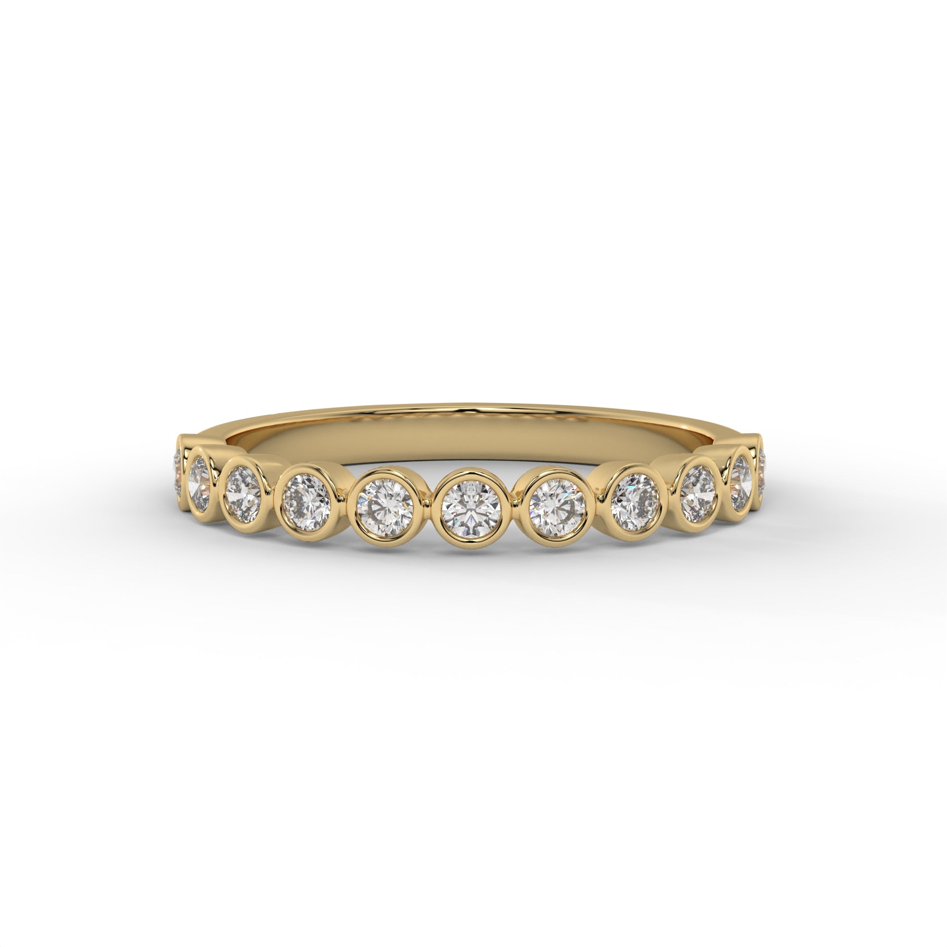 Bezel Set Round Lab Diamond Bubble Band – 14K Gold (.45CTW)