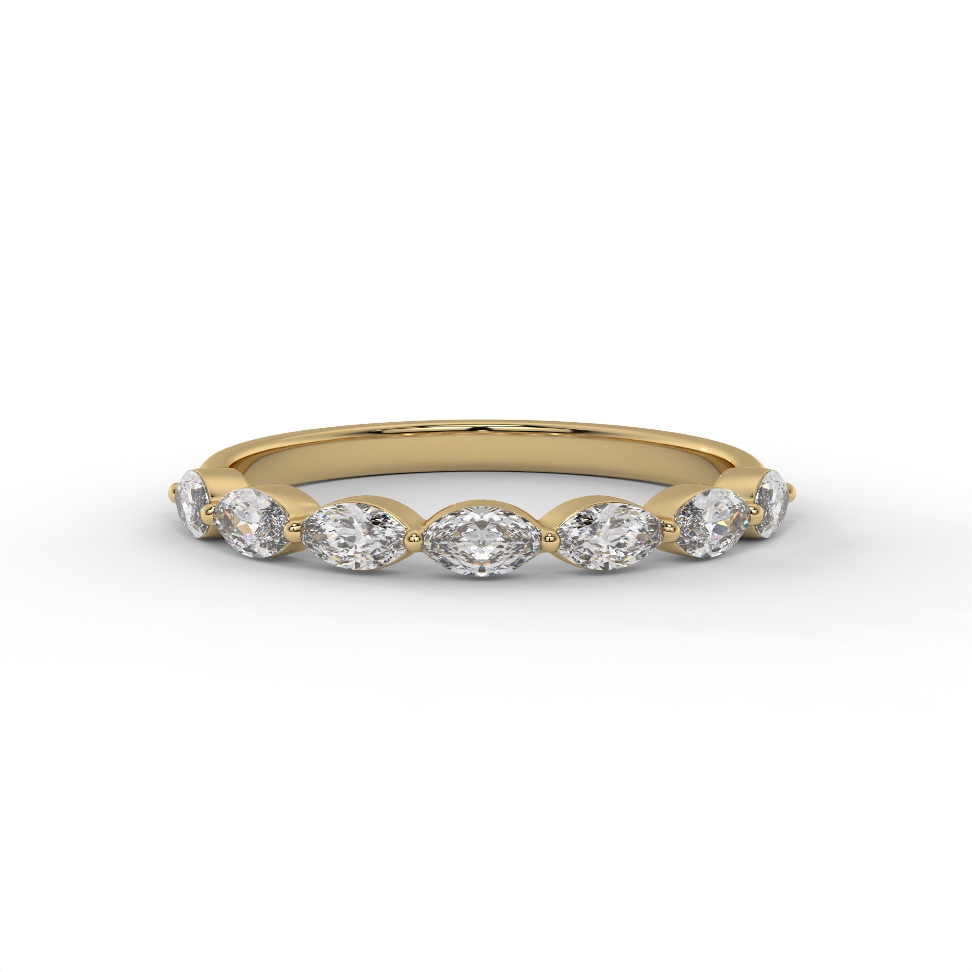1.8MM Marquise Floating Lab Diamond Wedding Band – 14K Gold (.45CTW)