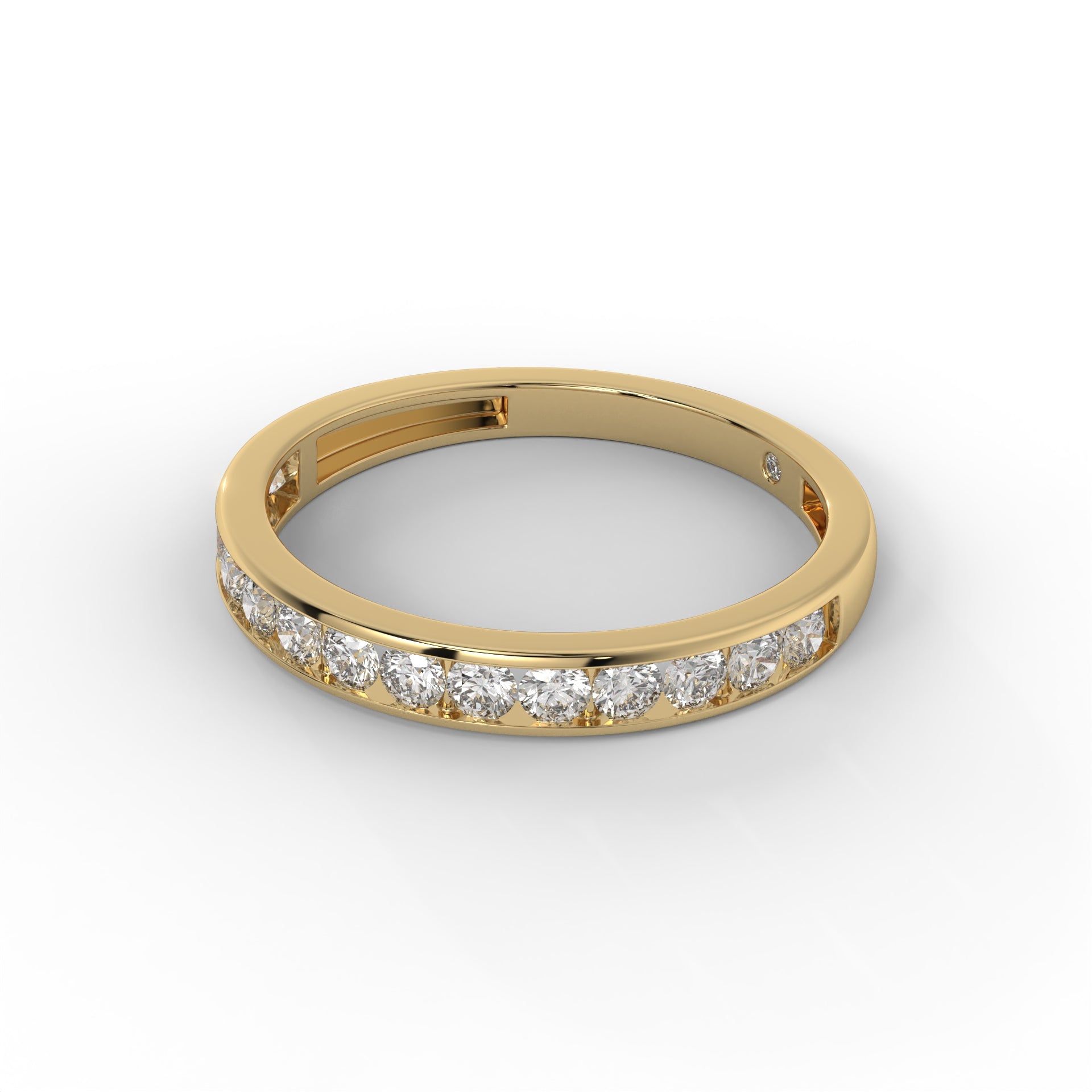 2.8MM Channel Set Round Lab Diamond Wedding Band – 14K Gold (.60CTW)