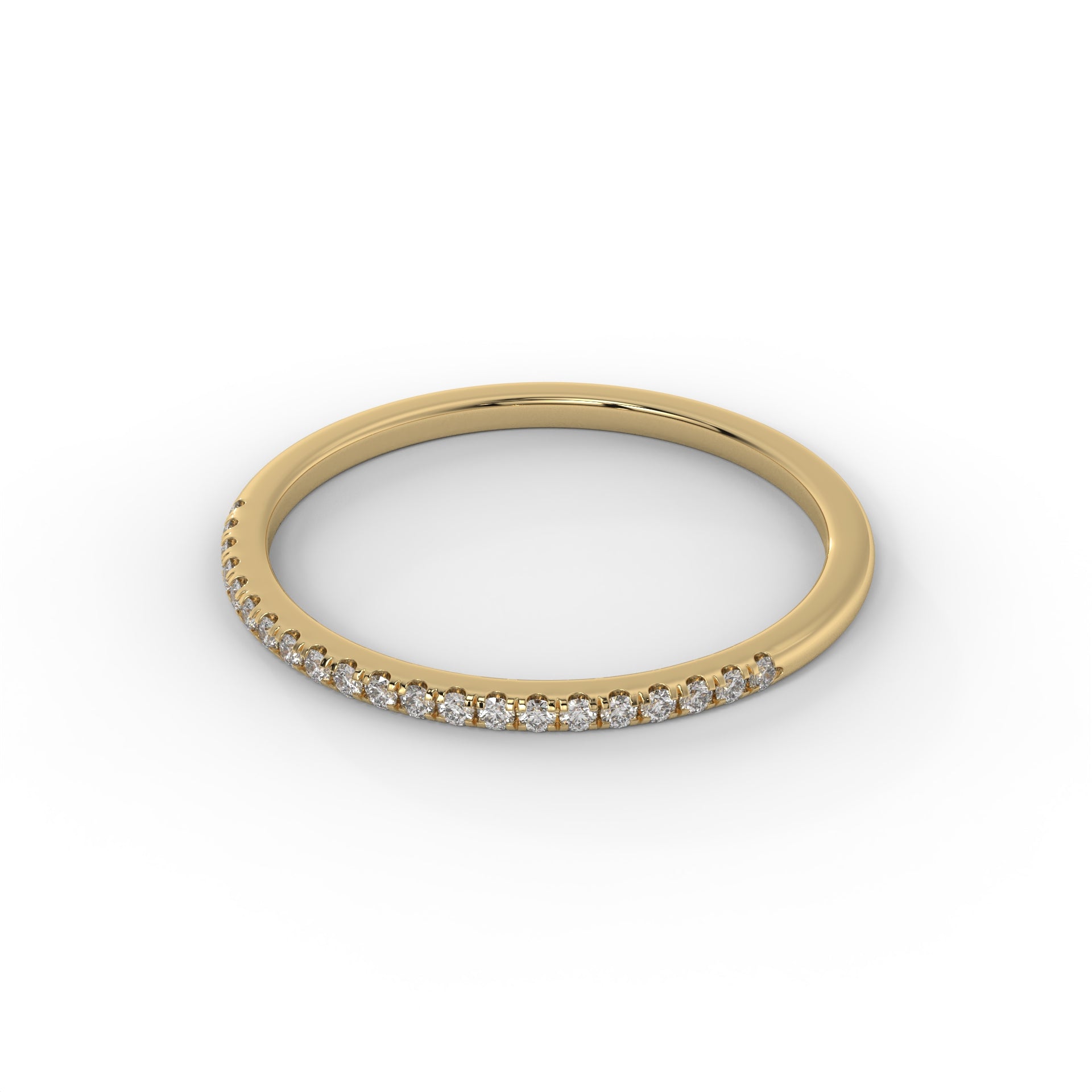 1.2MM Extra Petite Pave Lab Diamond Wedding Band – 14K Gold (.085CTW)