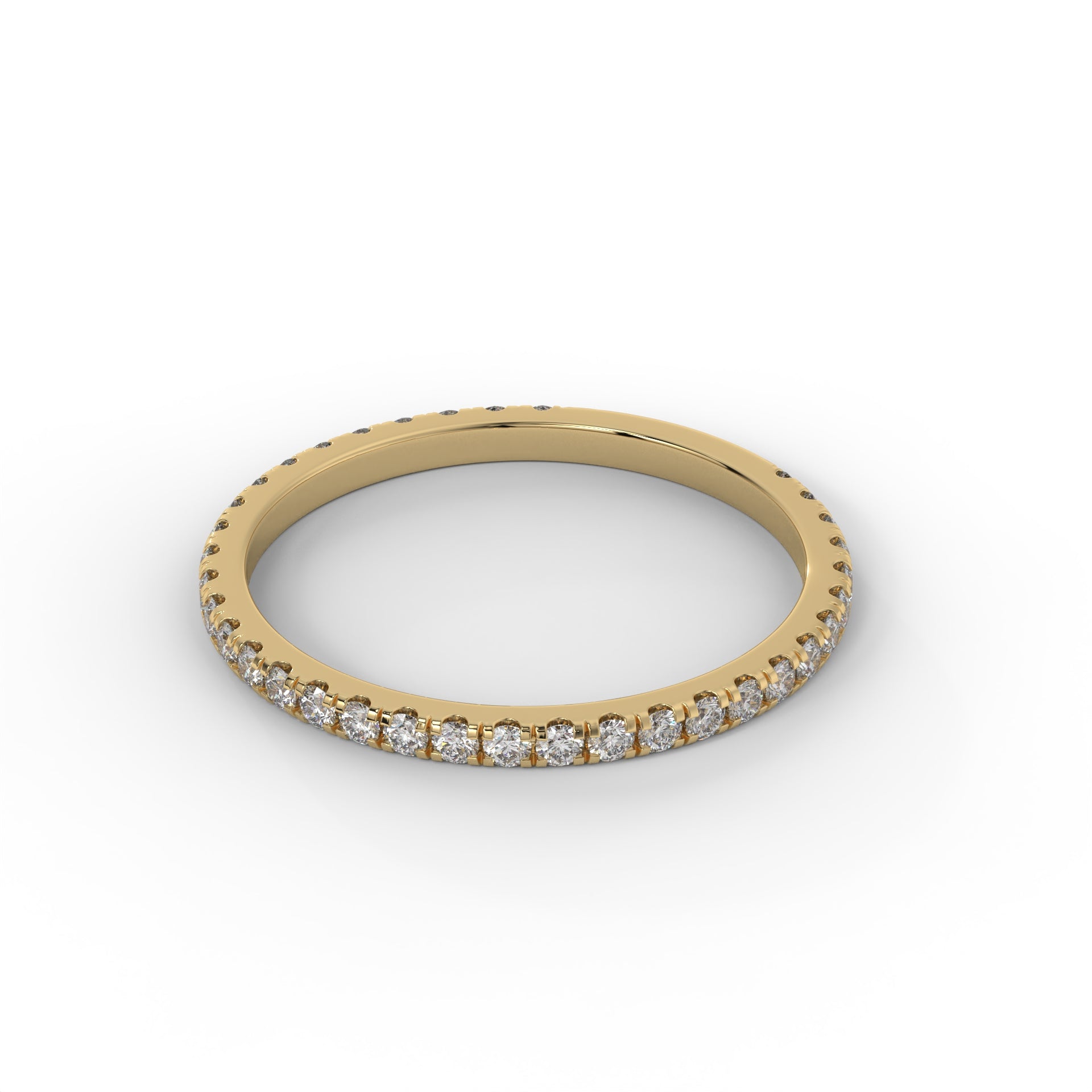 1.5MM 3/4 Pave Lab Diamond Wedding Band – 14K Gold (.28CTW)