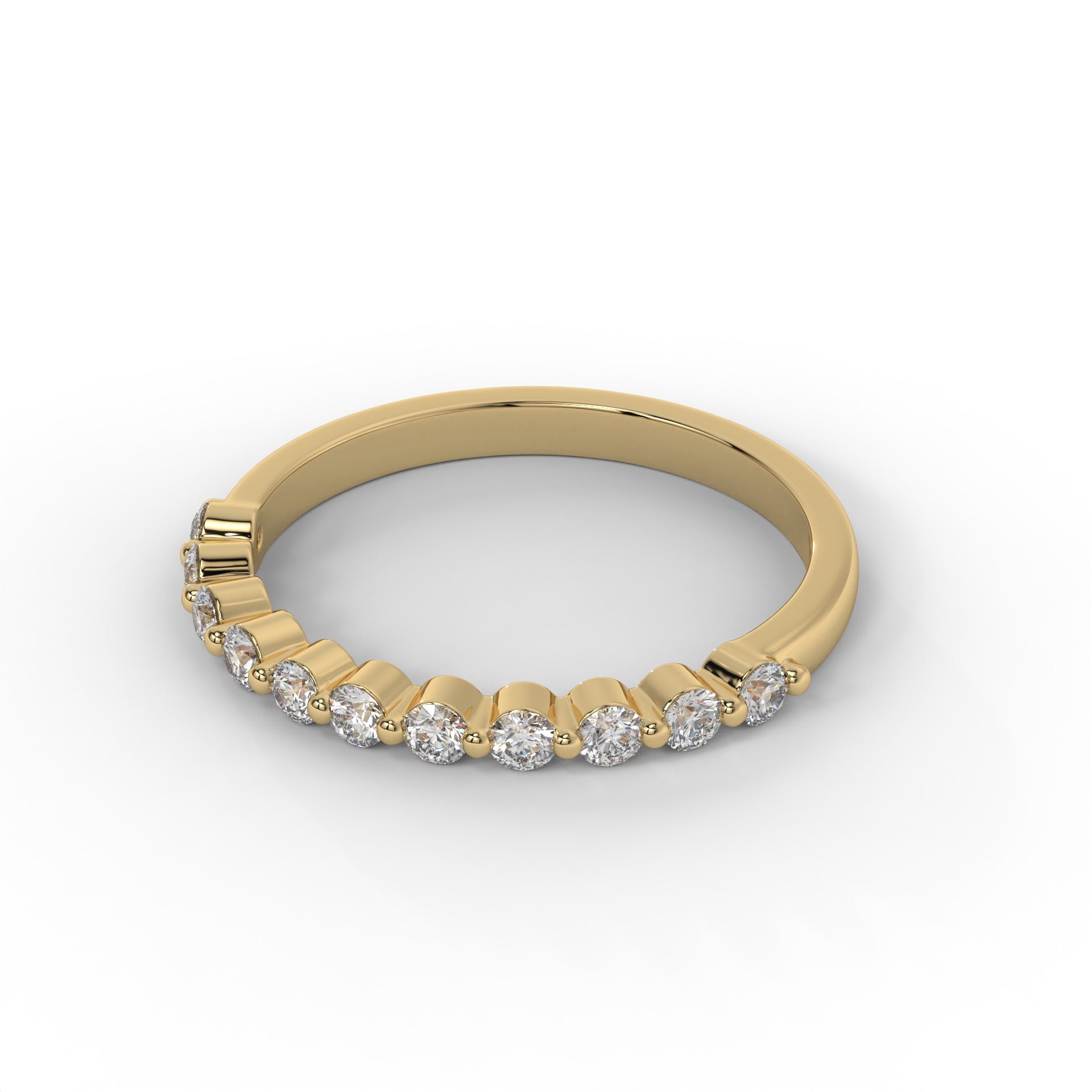 Half Floating Round Lab Diamond Wedding Band – 14K Gold (.33CTW)