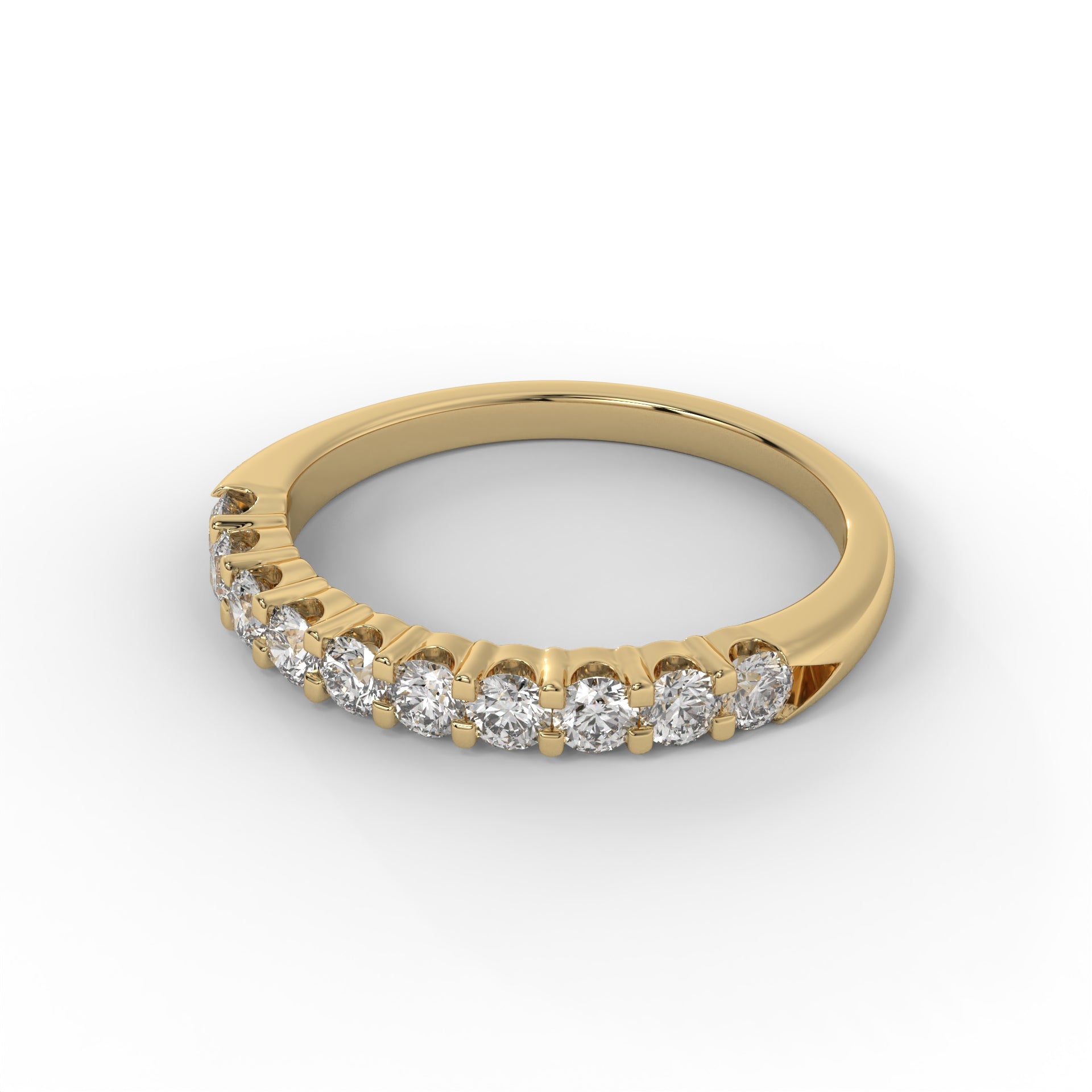 2.6MM Round Shared Prong Lab Diamond Wedding Band – 14K Gold