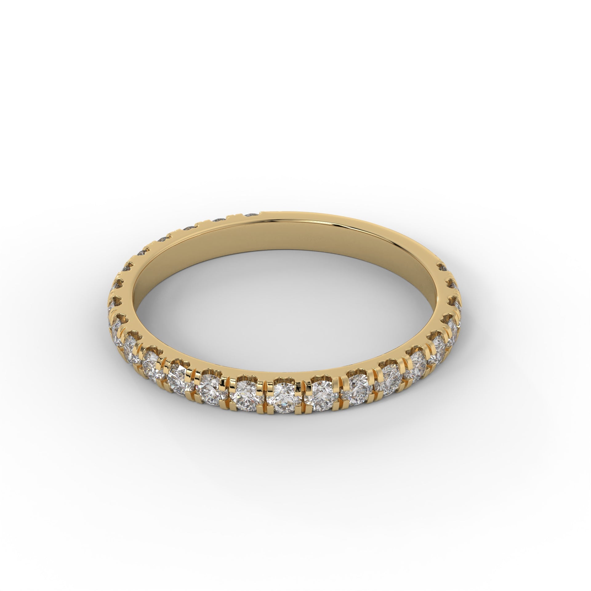 2.10MM 3/4 Pave Lab Diamond Wedding Band – 14K Gold (.60CTW)