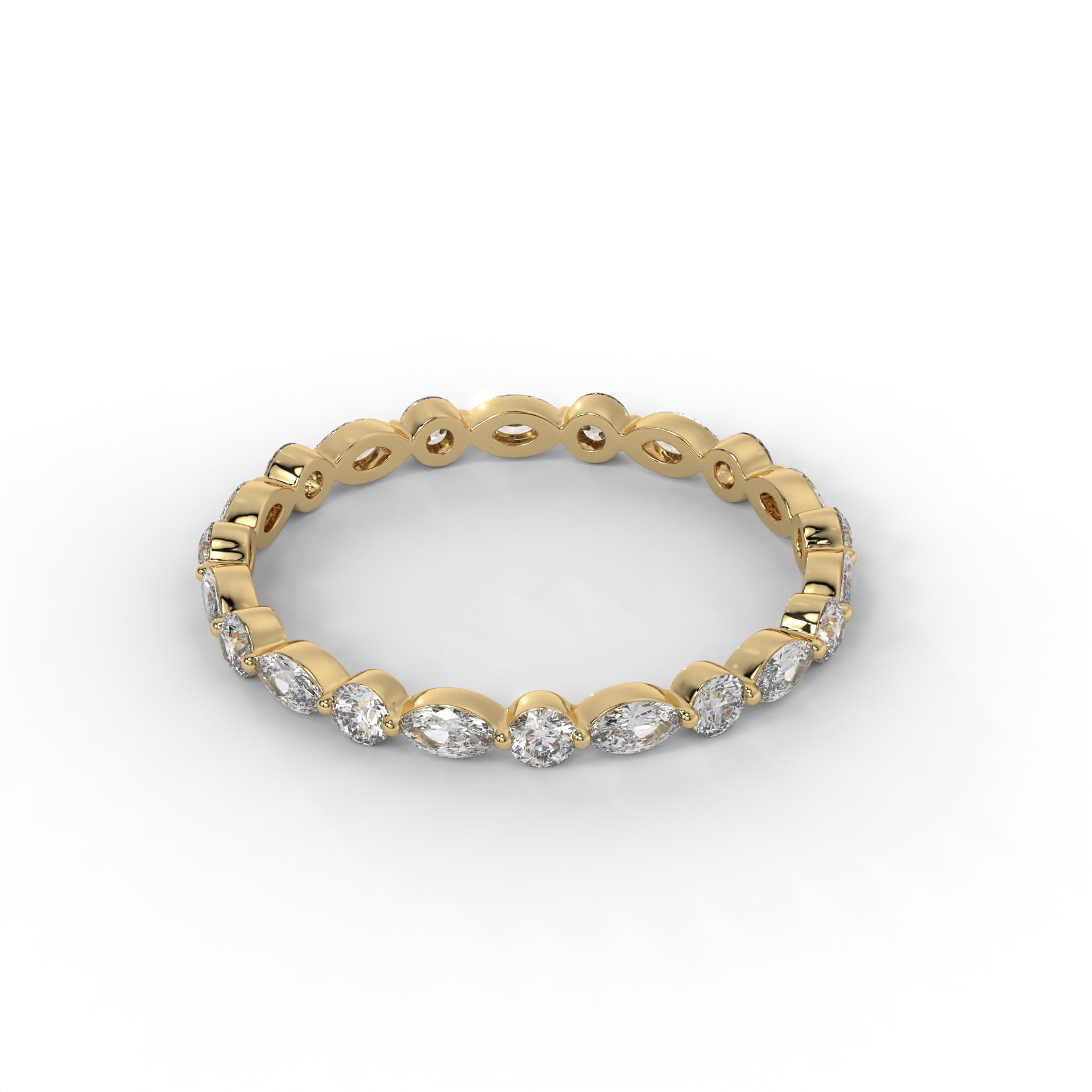 2MM Round & Marquise Floating Lab Diamond Eternity Band – 14K Gold (.65CTW)